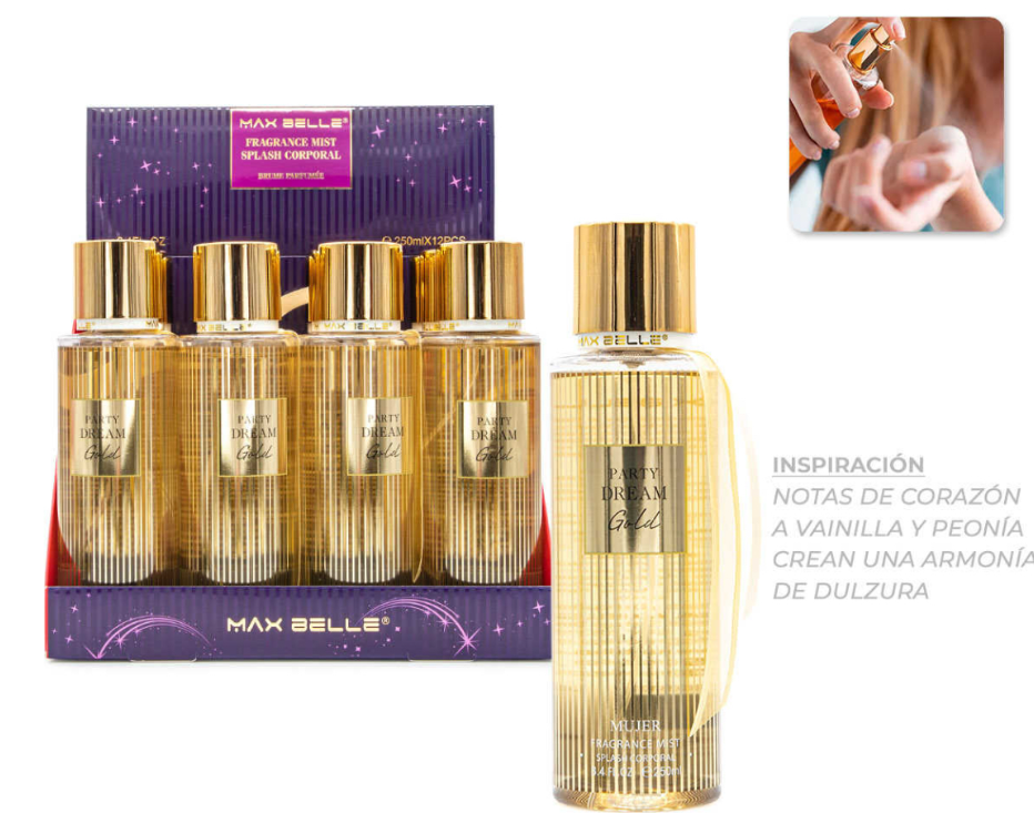 Splash Corporal Mujer Party Dream Gold Vainilla y Peonia
