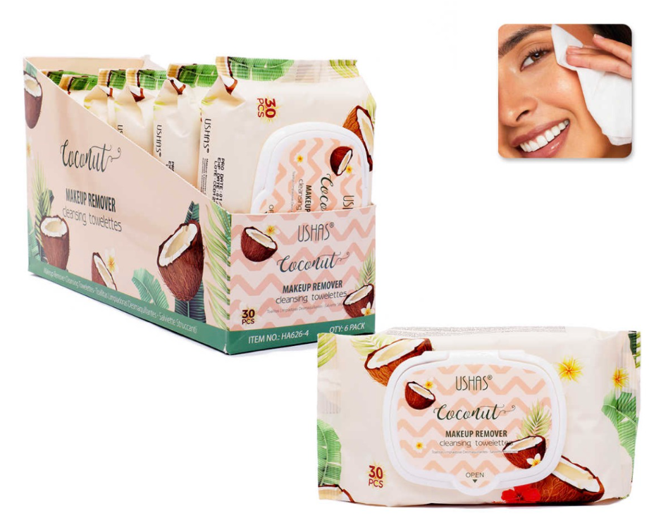 Toallas Desmaquillantes - Colágeno, Coco, Vitamina C, Ácido Hialurónico, Rosas y Sandía
